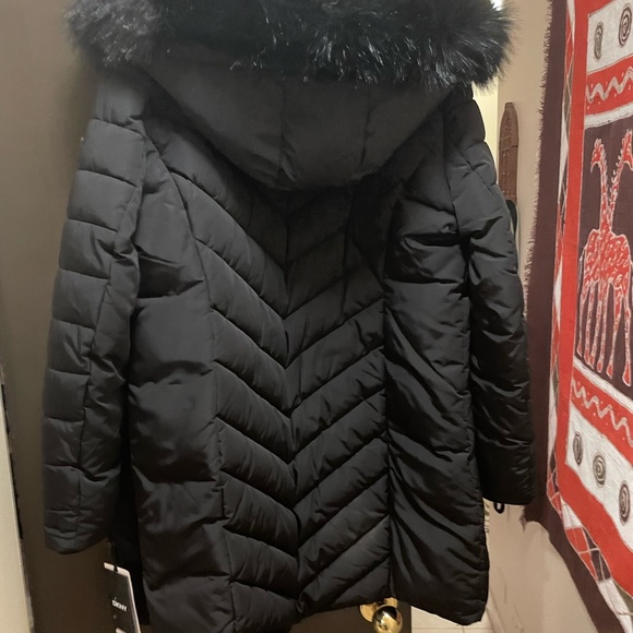 NWT DKNY Quilted Shell Hooded Long Jacket - Picture 11 of 14